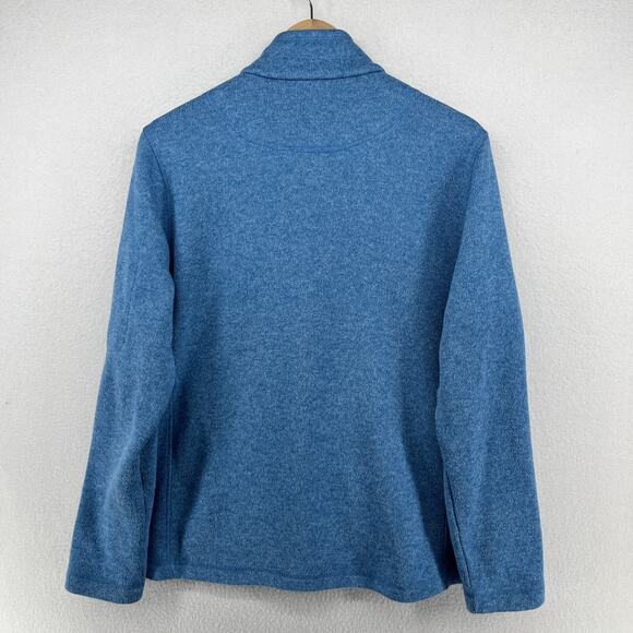 VERMONT COUNTRY STORE Sweater Mens L Fleece Jacket Mock Neck Full Zip Blue - Picture 2 of 16